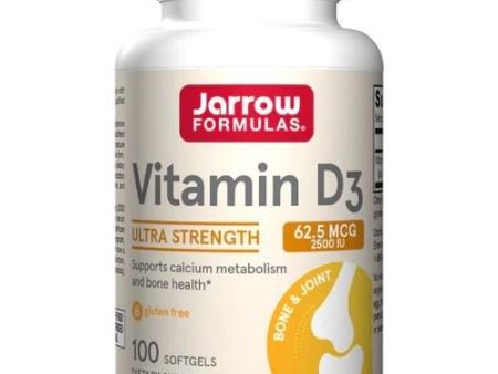 Jarrow Formulas Vitamin D3, 2500 IU - 100 softgels For Sale