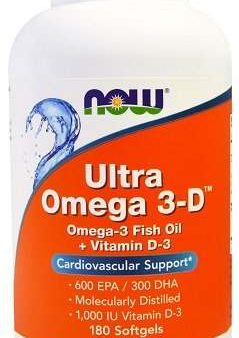 NOW Foods Ultra Omega 3-D with Vitamin D-3 - 180 softgels For Sale