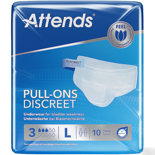 Attends Pull-Ons Discreet (Unisex) Underwear 3 Large Pack of 10 Online