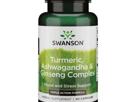 Swanson Turmeric, Ashwagandha & Ginseng Complex - 60 caps Fashion