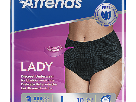 Attends Lady Discreet Underwear 3 Large Pack of 10 For Sale