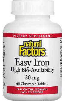 Easy Iron (20mg) 60 Chewable Tablets - Natural Factors For Discount