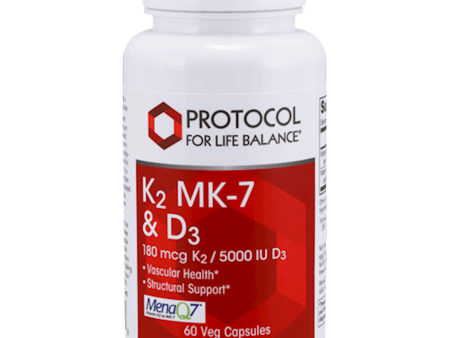 D3 & K2 (MK-7) 60 vegcaps -  Protocol For Life Balance For Sale