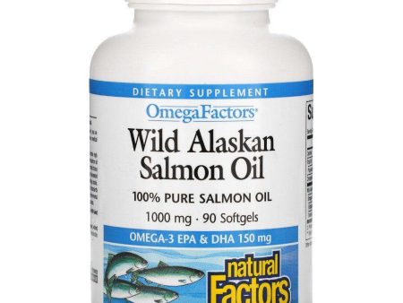 Omega Factors Wild Alaskan Salmon Oil 1000mg, 90 Softgels - Natural Factors Supply