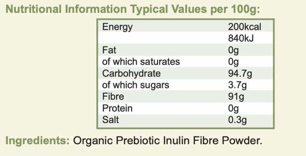 Biofibre Organic Prebiotic Inulin 250g - Golden Greens Discount