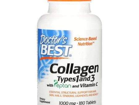 Doctor s Best Collagen Types 1 and 3 with Peptan and Vitamin C, 1000mg - 180 tablets For Discount