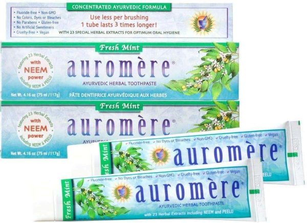 Ayurvedic Herbal Toothpaste, Fresh Mint, 4.16 oz (117 g) - Auromere Online Sale