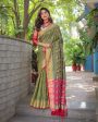 Sonakshi Women s Olive Patola Silk Zari Woven Traditional Saree with Blouse Online Sale