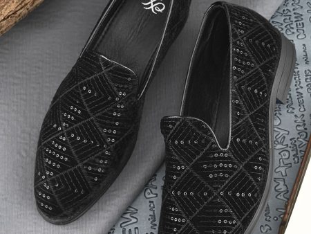 House of Pataudi Men Lightweight Ethnic - Embellished Slip-On Loafers Cheap