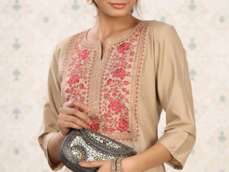 Ode by House of Pataudi Embroidered Kurta with Trousers Online Sale