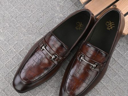 House of Pataudi Men Textured Formal Loafers Online Sale