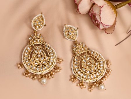 Golden Chandbali and Pearls Earrings for Womens by House of Ree Online now