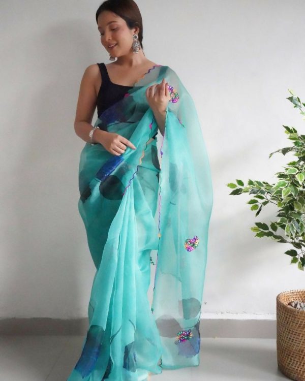 Vamsee Dillagi Sky Organza Saree Supply