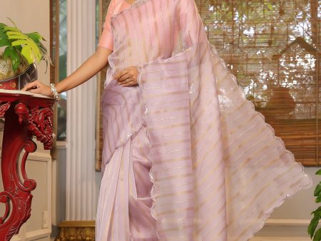 Vamsee Vijaytara Lavender Organza Saree Fashion