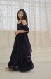 Sonakshi Girl s Navy Blue Faux Georgette Sequins with Thread Embroidered Lehenga Choli With Dupatta Set on Sale