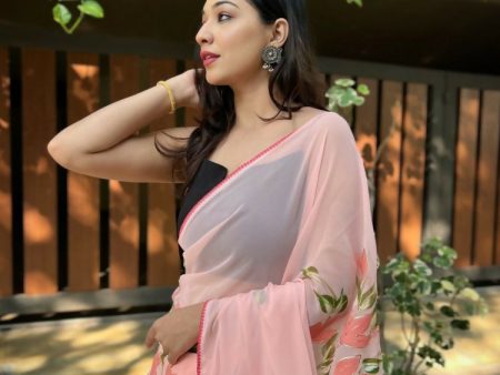 Vamsee Aditi Pink Georgette Saree Online now