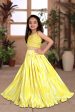 Sonakshi Girl s Yellow Silk Digital Print with Sequins Lehenga Choli With Dupatta Set Online Sale