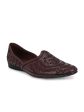 House of Pataudi Men Maroon Textured Mojaris Online Sale