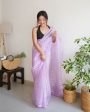 Vamsee Devika Lavender Organza Silk Saree on Sale