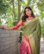 Sonakshi Women s Olive Patola Silk Zari Woven Traditional Saree with Blouse Online Sale