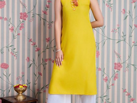 Ode by House of Pataudi Embroidered Straight Kurta with Palazzos Online now