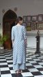 Aayaa Pure Muslin printed Kurti & Pant - Grey sky Online Hot Sale