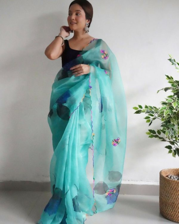 Vamsee Dillagi Sky Organza Saree Supply