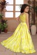 Sonakshi Girl s Yellow Silk Digital Print with Sequins Lehenga Choli With Dupatta Set Online Sale