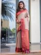 Sonakshi Women s Beige Kanjivaram Silk Zari Woven Traditional Saree with Blouse Sale