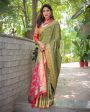 Sonakshi Women s Olive Patola Silk Zari Woven Traditional Saree with Blouse Online Sale