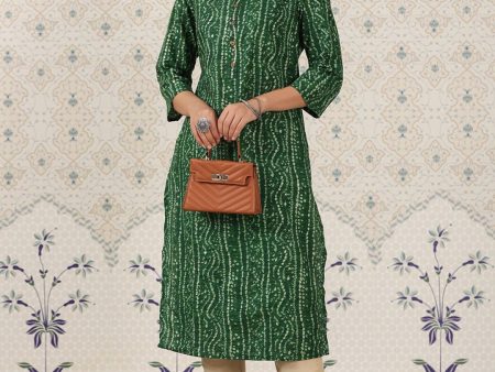 Ode by House of Pataudi Bandhani Printed Straight Kurta Online now