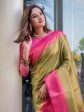 Sonakshi Women s Green Kanjivaram Silk Zari Woven Traditional Saree with Blouse Online