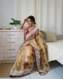 Vamsee 3 Latkan Brown Organza Saree Fashion