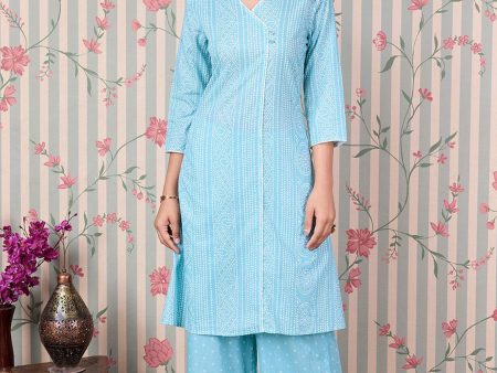 Ode by House of Pataudi Bandhani Printed Regular Pure Cotton Kurta with Trousers Supply