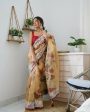 Vamsee 3 Latkan Brown Organza Saree Fashion