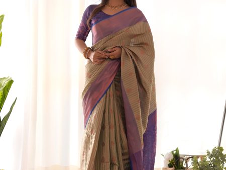 Sonakshi Women s Olive Kanjivaram Silk Zari Woven Traditional Saree with Blouse Online now