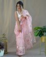 Vamsee Menka Peach Organza Saree Online