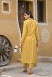 Aayaa Pure Muslin printed Kurti & Pant - Mustard yellow Online Sale