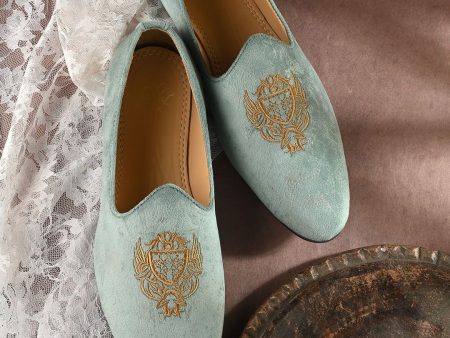 House of Pataudi Men Velvet Embroidered Lightweight Casual Slip On Loafers Online now