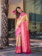 Sonakshi Women s Beige Dharmavaram Silk Zari Woven Traditional Saree with Blouse Discount