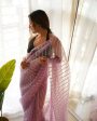 Vamsee Devika Lavender Organza Silk Saree on Sale