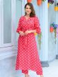 Aayaa Pure Muslin printed Kurti & Pant - Red pink Online Hot Sale