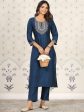 Ode by House of Pataudi Embroidered Yoke Design Straight Kurta Online now