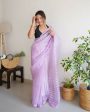 Vamsee Devika Lavender Organza Silk Saree on Sale