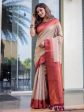 Sonakshi Women s Beige Kanjivaram Silk Zari Woven Traditional Saree with Blouse Sale