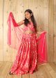 Sonakshi Girl s Pink Silk Digital Printed Lehenga Choli With Dupatta Set Hot on Sale