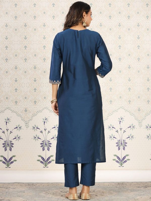 Ode by House of Pataudi Embroidered Yoke Design Straight Kurta Online now