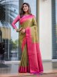 Sonakshi Women s Green Kanjivaram Silk Zari Woven Traditional Saree with Blouse Online