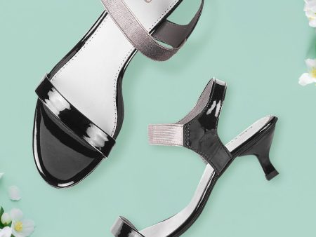 Metro Black Kitten Sandals For Cheap