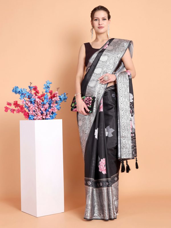 Vamsee Bhavi Black Georgette Saree For Cheap